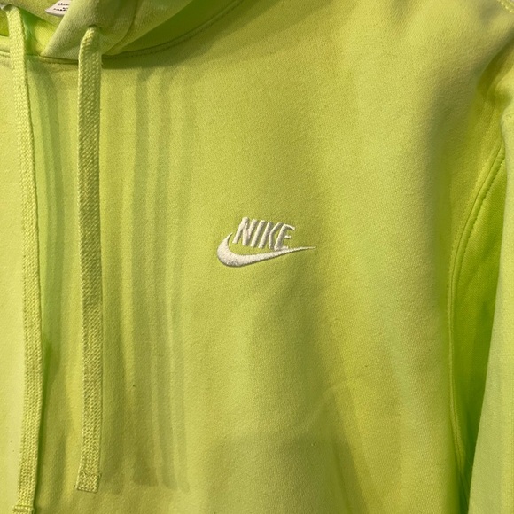 Nike Hoodie Medium Lemon Citrus Neon Yellow Green Pullover Sweatshirt - Picture 5 of 6